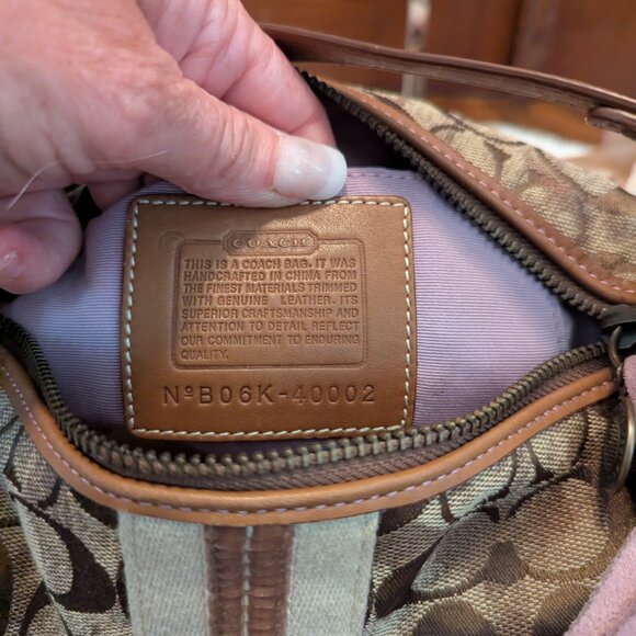 Coach Y2K Mini Bag Brown Signature w/ Brown Suede, Brown Leather B06K-40002 - Picture 9 of 11